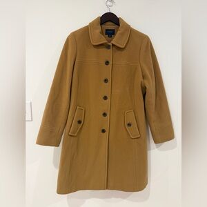 Lands' End Women's Brown Wool Mid-Length Winter Coat Size 16